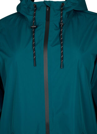 Zizzi Veste de pluie avec poches et capuche, Deep Teal, Packshot image number 2