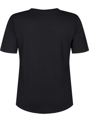 ZizziT-shirt van wol en viscose, Black, Packshot image number 1