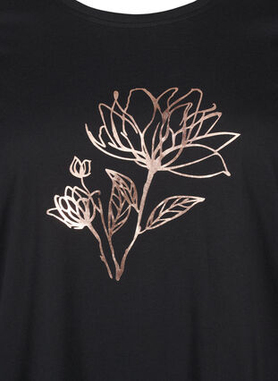 ZizziFLASH - T-short met motief, Black R. Gold Flower, Packshot image number 2