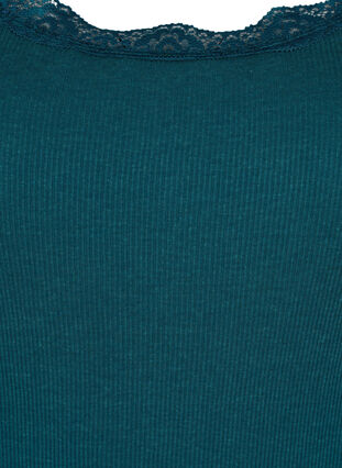 ZizziTop met kant, Deep Teal, Packshot image number 2