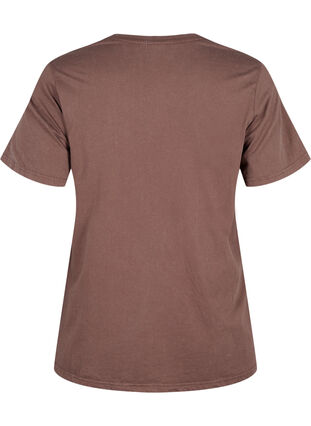 ZizziT-shirt van biologisch katoen met print, Brown Wash W. Wisdom, Packshot image number 1