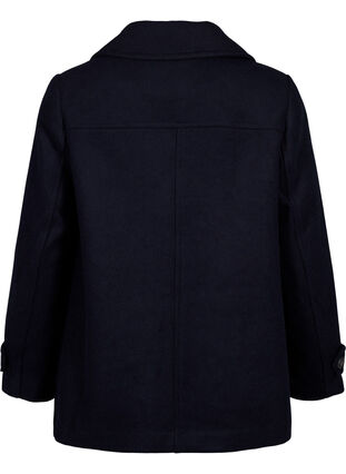 Zizzi Manteau court en laine et avec poches, Dark Navy, Packshot image number 1