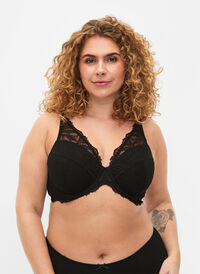 Soutien-gorge en dentelle rembourré avec armature, Black, Model