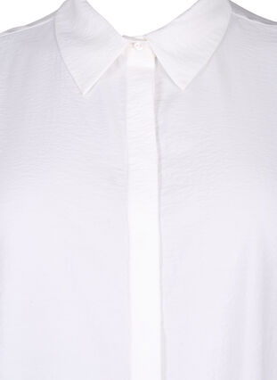 ZizziLang shirt van viscose met korte mouwen, Bright White, Packshot image number 2