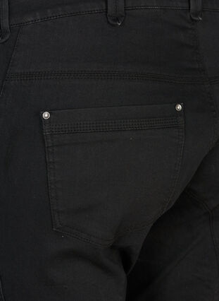 Zizzi Jean capri coupe slim avec poches, Black, Packshot image number 3