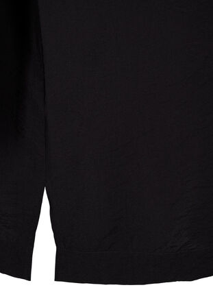 ZizziLang shirt van viscose met korte mouwen, Black, Packshot image number 3