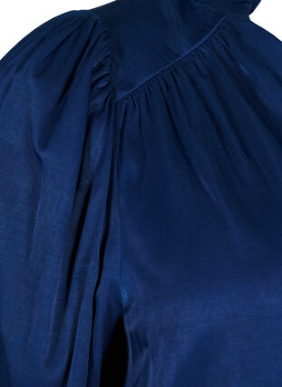 ZizziBlouse met lange mouwen, ruches en V-hals, Estate Blue, Packshot image number 3