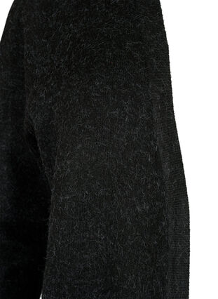 ZizziGevlekt gebreid vest met zakken, Dark Grey Melange, Packshot image number 2