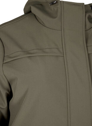 Zizzi Veste softshell résistante à l'eau avec doublure matelassée, Tarmac, Packshot image number 2