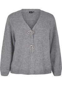 Cardigan tricoté avec un nœud en argent