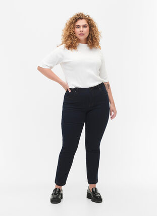 ZizziSlim fit Emily jeans met normale taille, Unwashed, Model image number 0