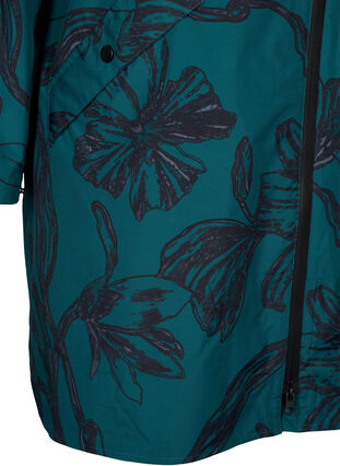 ZizziRegenjas met print, Deep Teal Black, Packshot image number 3