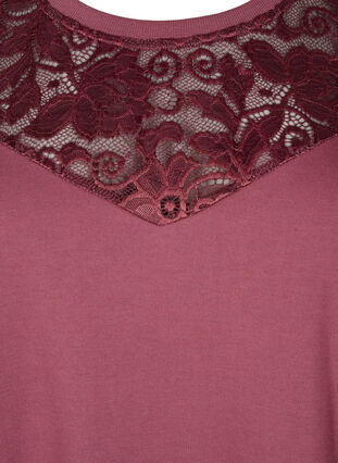 ZizziKorte sweat jurk met kanten detail, Rose Brown, Packshot image number 2