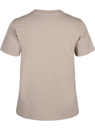 ZizziBasic katoenen T-shirt met ronde hals, Silver Mink, Packshot image number 1