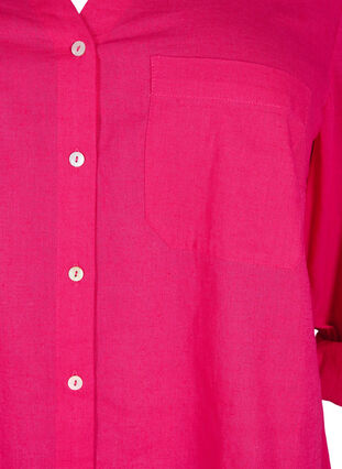 ZizziShirtblouse met knoopsluiting van katoen-linnenmix, Bright Rose, Packshot image number 2