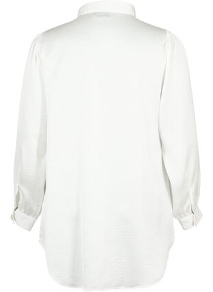 ZizziLang shirt met parelknopen, Bright White, Packshot image number 1