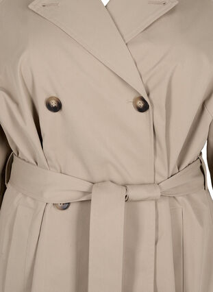 ZizziKlassieke lange trenchcoat met riem, Chinchilla, Packshot image number 2