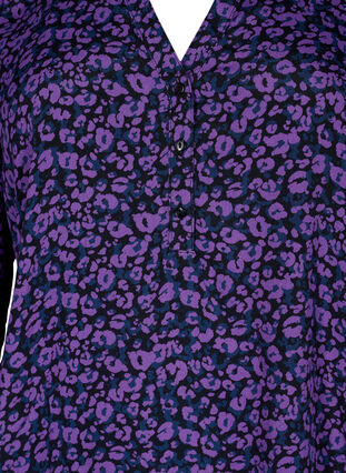 ZizziBlouse van Viscose met 3/4 mouw, Purple Leo AOP, Packshot image number 2