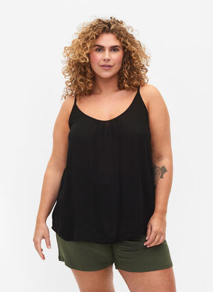 ZizziStrap top in viscose, Black, Model image number 0