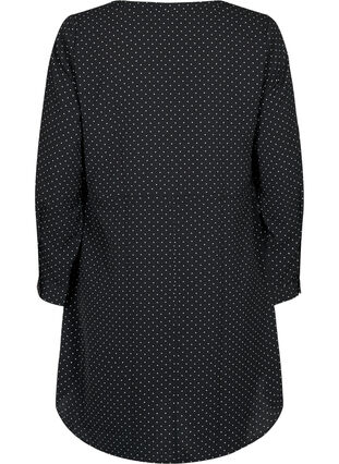 Zizzi Robe imprimée avec cordon à la taille, Black Dot, Packshot image number 1