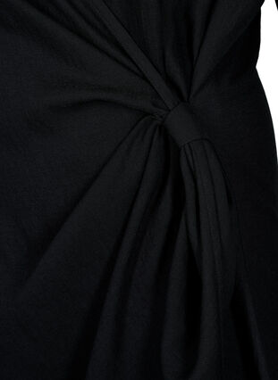 ZizziViscose jurk met lange mouwen en wikkel-look, Black, Packshot image number 3