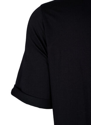 ZizziKatoenen T-shirtjurk, Black, Packshot image number 3