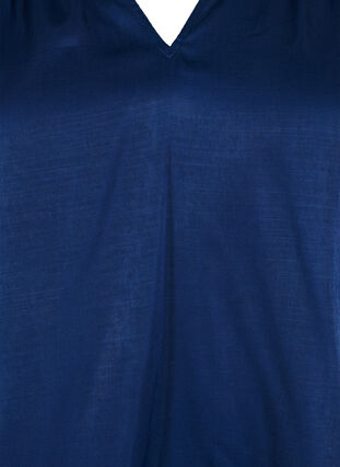 ZizziBlouse met lange mouwen, ruches en V-hals, Estate Blue, Packshot image number 2