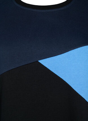 ZizziLang sweatshirt met colorblock, Night S. Color Block, Packshot image number 2