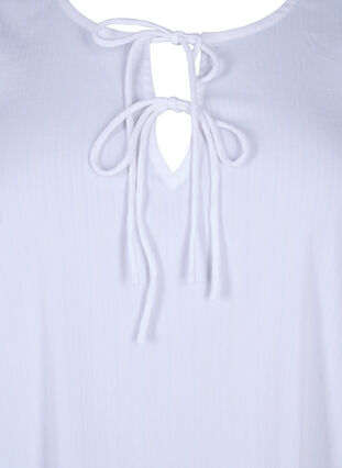 ZizziTuniek van viscose met strikjes, Bright White, Packshot image number 2