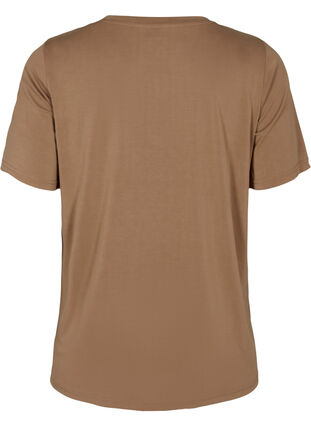 Zizzi T-shirt en TENCEL™ Modal à col rond, Coca Mocha, Packshot image number 1