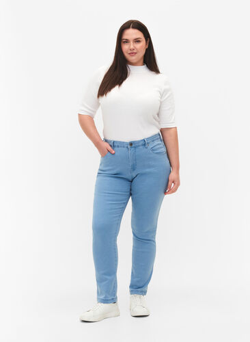 ZizziSlim fit Emily jeans met normale taille, Ex Lt Blue, Model image number 0