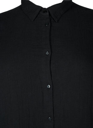 Zizzi Chemise longue en mousseline de coton, Black, Packshot image number 2