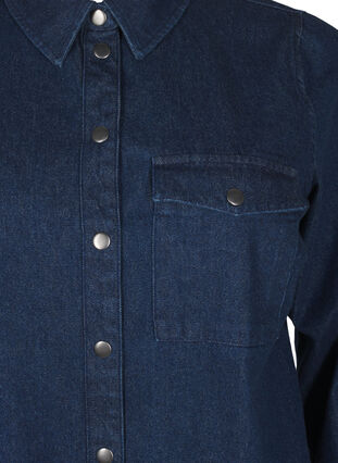 ZizziSpijkerjasje met borstzak, Unwashed Denim, Packshot image number 2