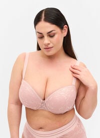 Soutien-gorge en dentelle avec armature, Pale Mauve, Model