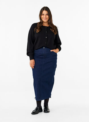 ZizziDenim maxi-rok, Dark Blue Denim, Model image number 0