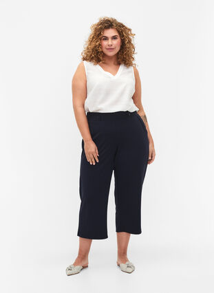 Zizzi Pantalon 7/8 coupe ample, Night Sky, Model image number 0