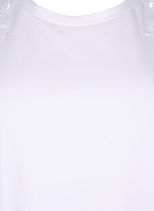 ZizziT-shirt van biologisch katoen met geborduurde details, Bright White, Packshot image number 2