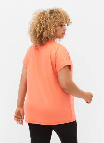 Zizzi T-shirt d'entraînement à manches courtes, Living Coral, Model image number 1