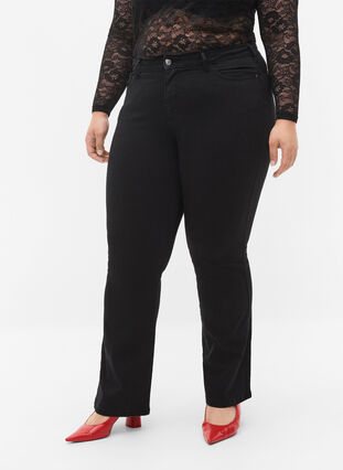 Zizzi Jeans bootcut Ellen à taille haute, Black, Model image number 3