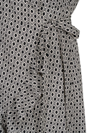 FLASH - Robe portefeuille à manches courtes, Black White Graphic, Packshot image number 3