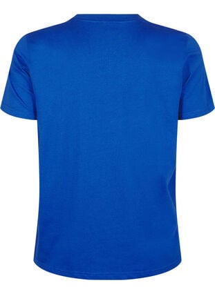 ZizziBasic katoenen T-shirt met ronde hals, Sodalite Blue, Packshot image number 1