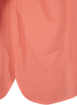 ZizziShirtblouse met knoopsluiting van katoen-linnenmix, Living Coral, Packshot image number 3