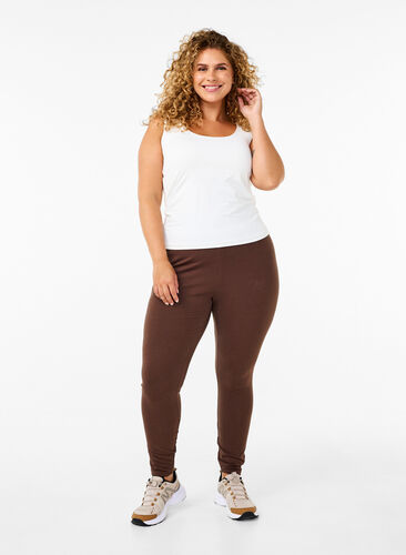 ZizziKatoenen legging met voering, Chocolate Martini, Model image number 0