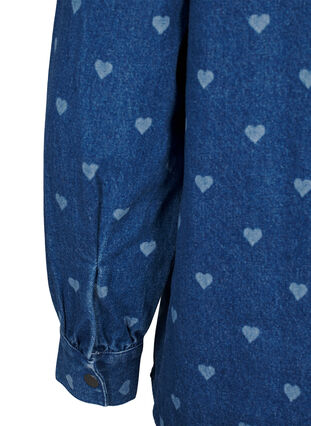 Zizzi Chemise en jean avec des cœurs, L. Blue D. W. Heart, Packshot image number 3