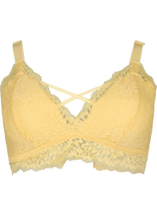 Zizzi Bralette avec détail de cordon et rembourrage doux, Pale Banana ASS, Packshot image number 0