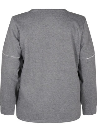 ZizziSweatshirt met contrasterende stiksels, Medium Grey Mél, Packshot image number 1