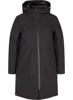 ZizziWinterjas met verstelbare taille, Black, Packshot image number 0