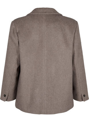 ZizziWollen blazer met geborstelde textuur, Desert Taupe Mel., Packshot image number 1