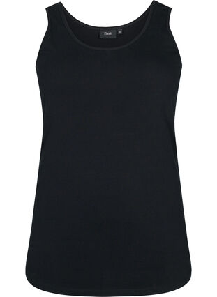 Zizzi Top basique de couleur unie en coton, Black, Packshot image number 0