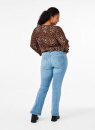 Bootcut jeans met split, Blue Denim, Model